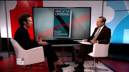 Video thumbnail: PBS NewsHour Novelist explores borderlands and gray areas of Syria’s war