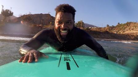 Video thumbnail: America Outdoors with Baratunde Thurston Surfers Color the Water in Los Angeles