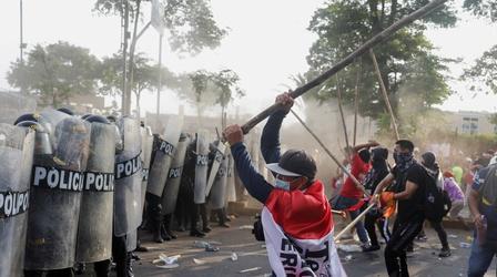 Video thumbnail: PBS NewsHour News Wrap: Protests in Peru demand ouster of new president