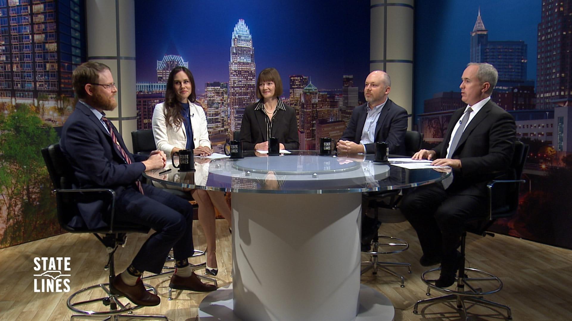 Host of State Lines, Kelly McCullen and panelists.