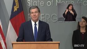 Video thumbnail: NC Emergency Management and Weather Coronavirus Briefing: NC Gov. Roy Cooper (03/27/20) English