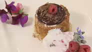 Almond Cake with Raspberries and Chocolate Ganache