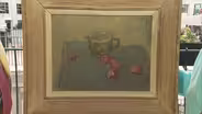 Appraisal: Earl Kerkam Oil Painting with Crayon, ca. 1950