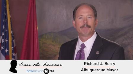 Video thumbnail: KNME Specials LEARN THE ADDRESS: Richard J. Berry, Albuquerque Mayor