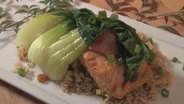 Poached Japanese Salmon with Brown Rice