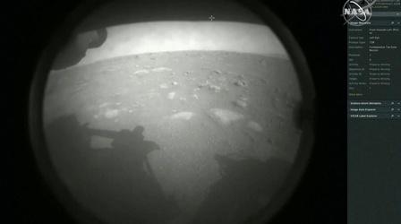 Video thumbnail: PBS NewsHour NASA rover lands on Mars, resuming search for signs of life