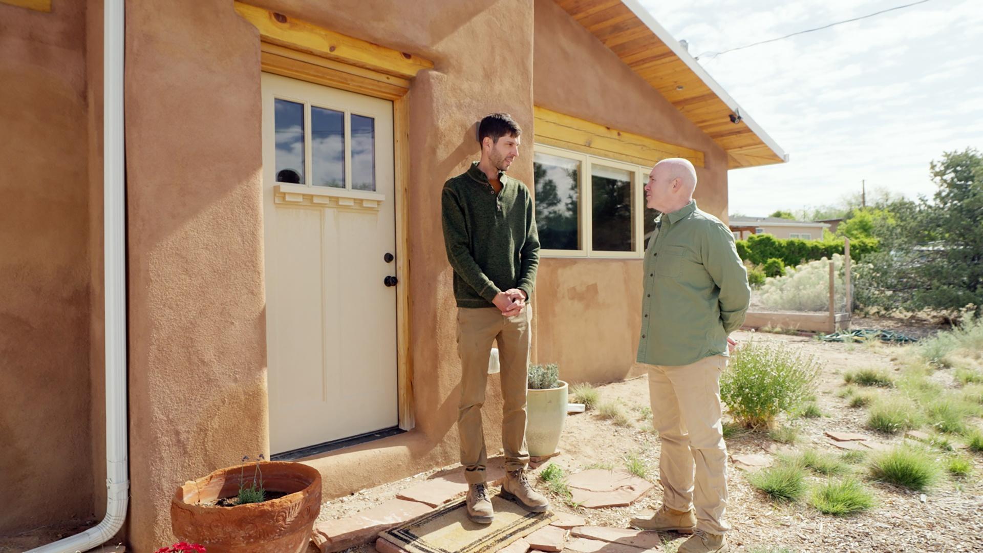 Mark learns about adobe; Tom shares a miter trick; Jenn revisits a project from season 18.