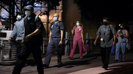 Video thumbnail: PBS NewsHour 'Help us out': Nurse begs Texans to wear face masks