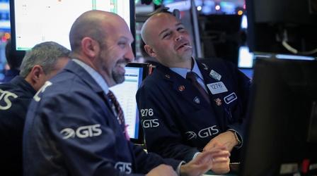Video thumbnail: PBS NewsHour News Wrap: Markets rise in hopes interest rate hikes slow