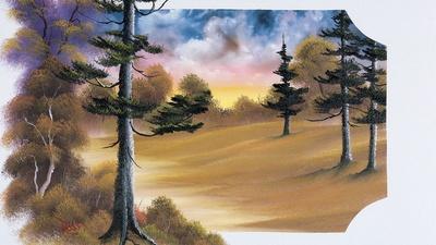 Towering Trees: Exploring the Majestic Landscape in Bob Ross' Iconic  Painting