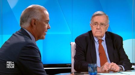 Video thumbnail: PBS NewsHour Shields and Brooks on Trump's foreign campaign help stance