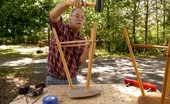 Tri-Leg Triangular Seat with Tapered Legs