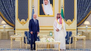 Biden visits the Middle East as domestic agenda takes a hit