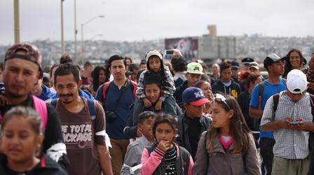 Video thumbnail: PBS NewsHour U.S. allows in trickle of asylum seekers from caravan