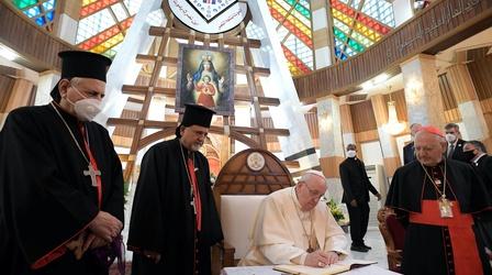 Video thumbnail: PBS NewsHour Pope Francis makes first-ever papal visit to Iraq