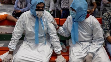 Video thumbnail: PBS NewsHour Indians suffer, die in the streets amid COVID crisis