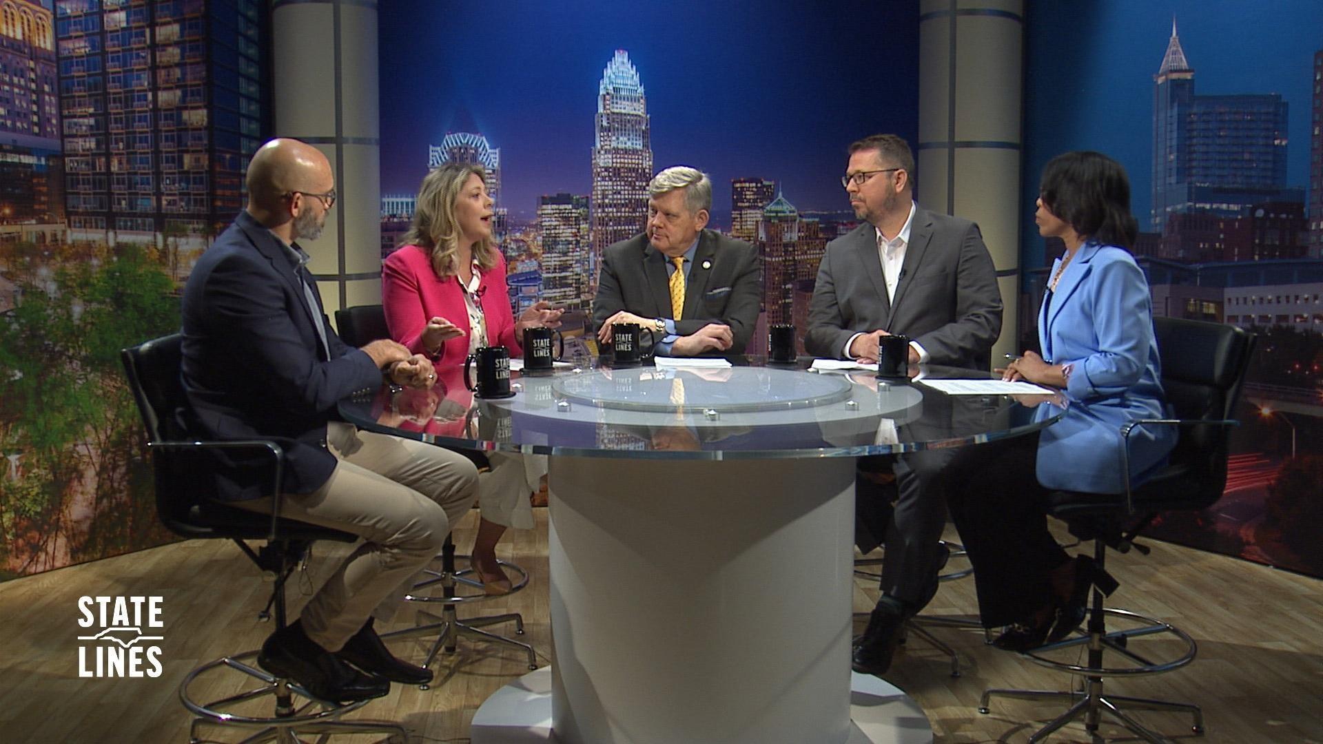 Host of State Lines, Kelly McCullen and panelists.