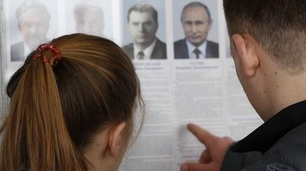 Video thumbnail: PBS NewsHour Putin re-elected in Russia with large margin