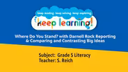 Grade 5 Literacy #5: Where Do You Stand? Darnell Rock