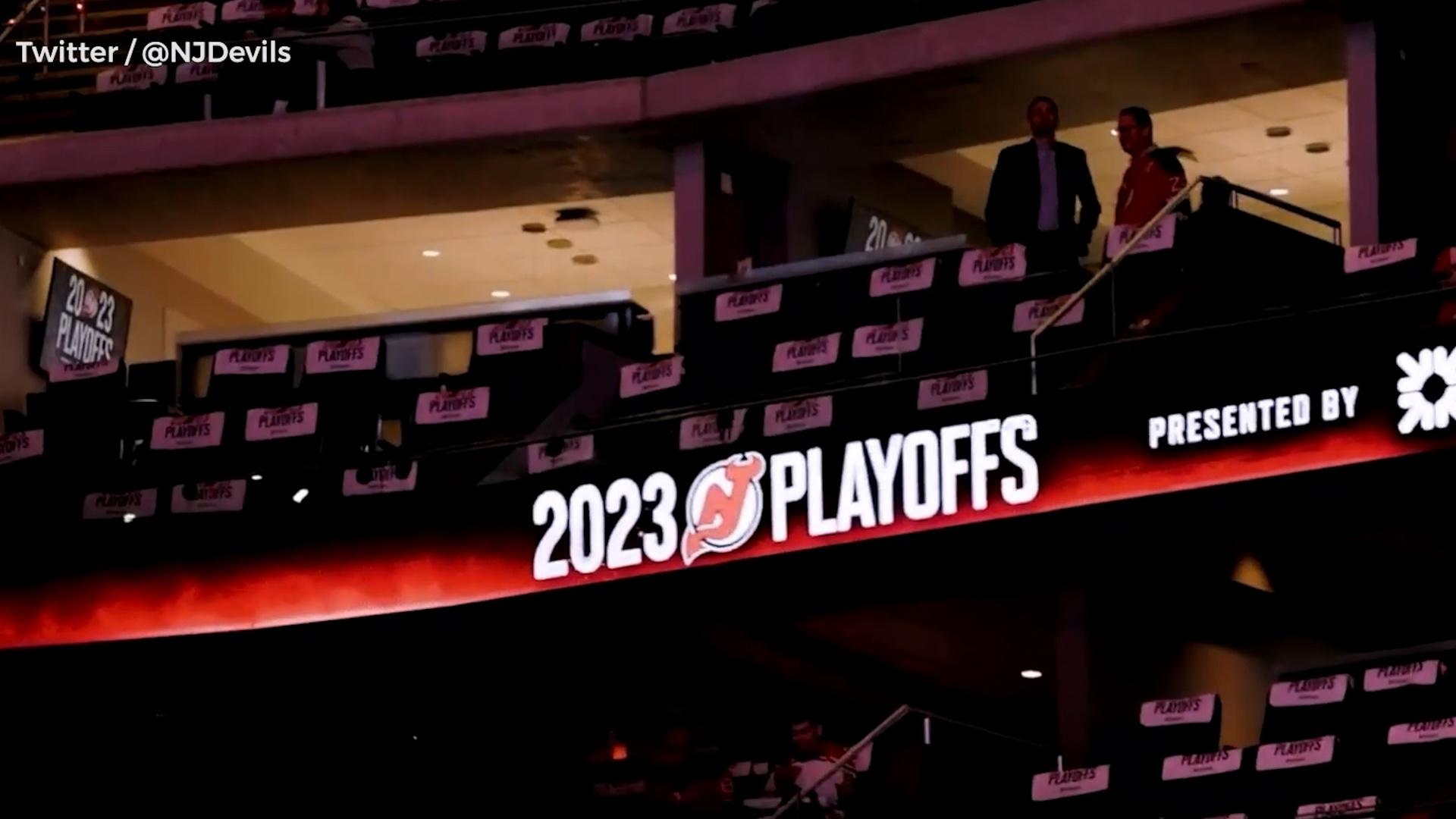 NJ Devils fan fest 2023: Outside Prudential Center before NHL playoff game