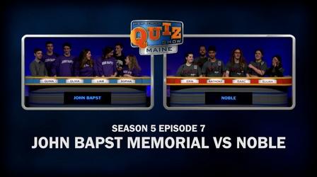 Video thumbnail: High School Quiz Show: Maine John Bapst vs. Noble