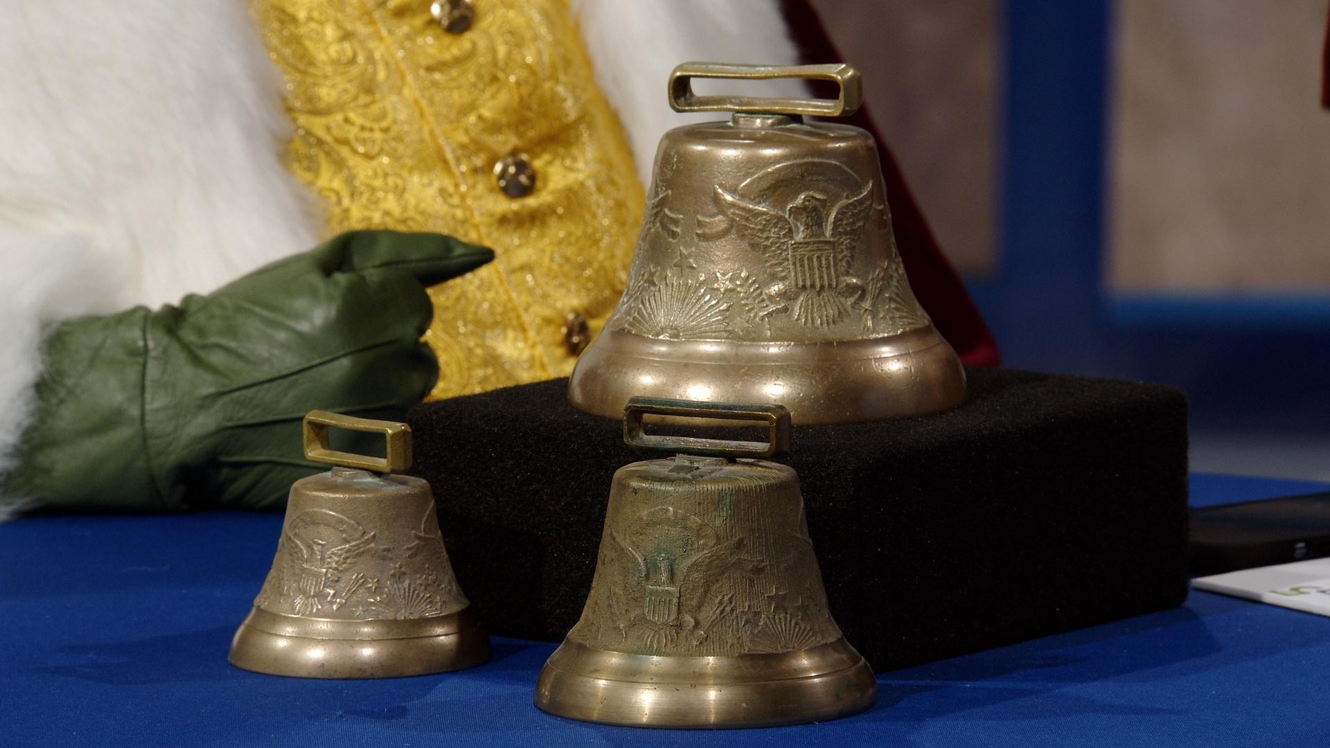 Santa’s bells, the angel statue, and on Showcase and Tell: miniature figurines.