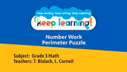 Grade 3 Math Lesson 5: Number Work; Perimeter Puzzle