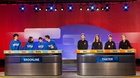 Video thumbnail: High School Quiz Show Quarterfinal #2: Brookline vs. Thayer (910)