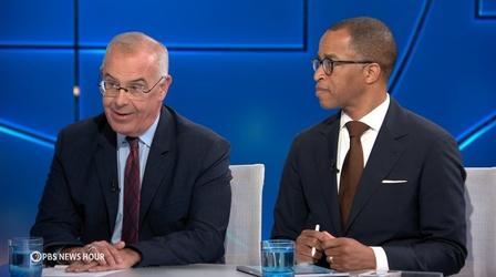 Video thumbnail: PBS News Hour Brooks and Capehart on Trump's Middle East policy shifts