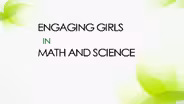 Engaging Girls In Math And Science
