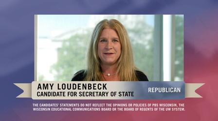 Video thumbnail: PBS Wisconsin Public Affairs 2022 Candidate Statement: Amy Loudenbeck
