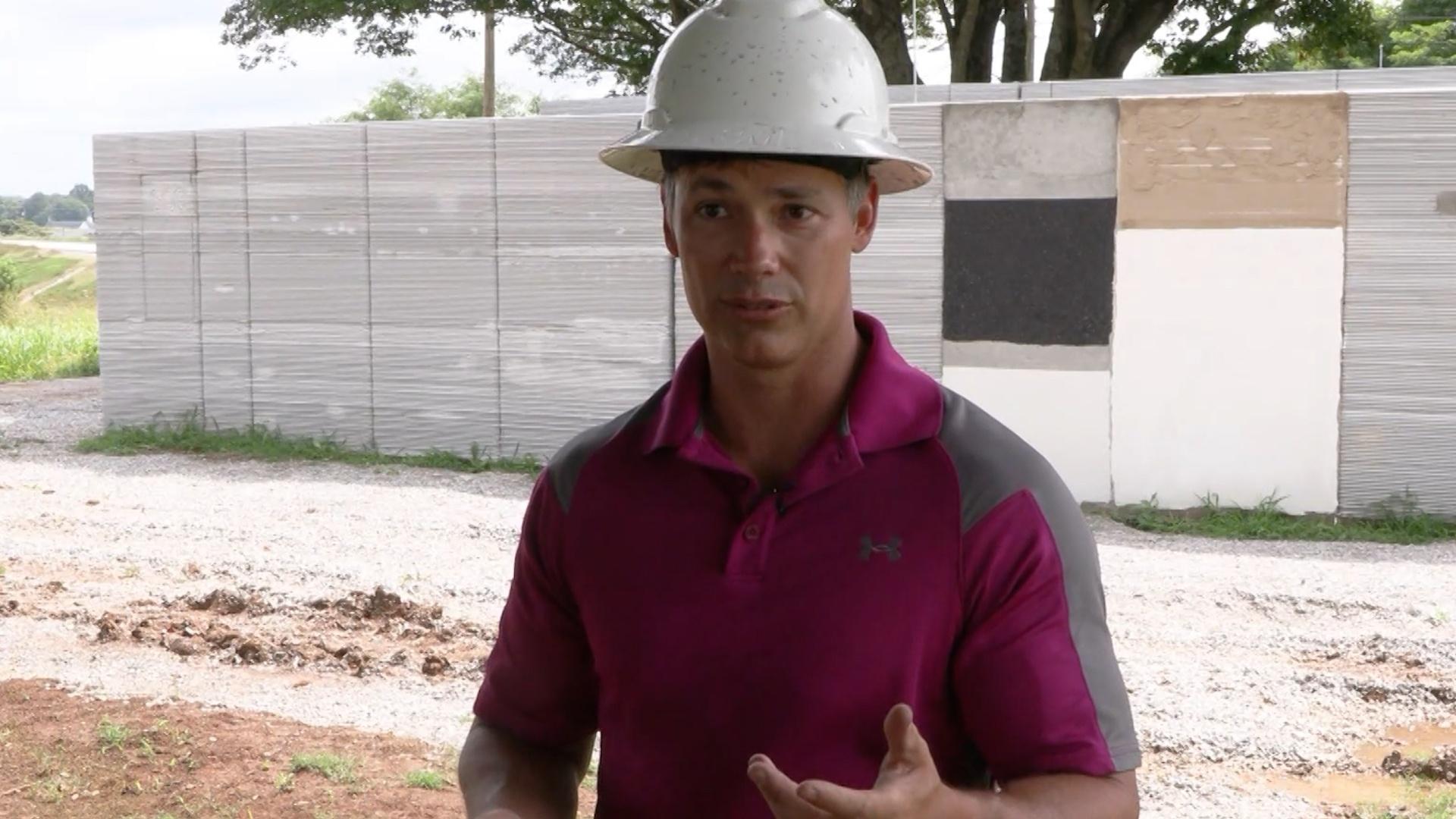 Students Working on 3D-Printed Concrete House