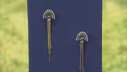 Appraisal: Erté Topaz, Diamond & Gold Earrings, ca. 1945