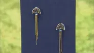 Appraisal: Erté Topaz, Diamond & Gold Earrings, ca. 1945