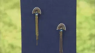 Appraisal: Erté Topaz, Diamond & Gold Earrings, ca. 1945