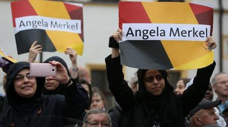 Video thumbnail: PBS NewsHour Merkel beating backlash to refugee policy in reelection bid