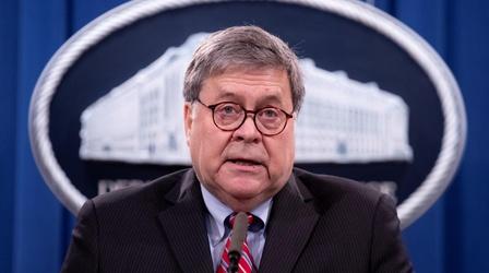 Video thumbnail: PBS NewsHour News Wrap: Barr breaks with Trump on election fraud claims