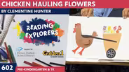 PK-TK-602: Chicken Hauling Flowers by Clementine Hunter