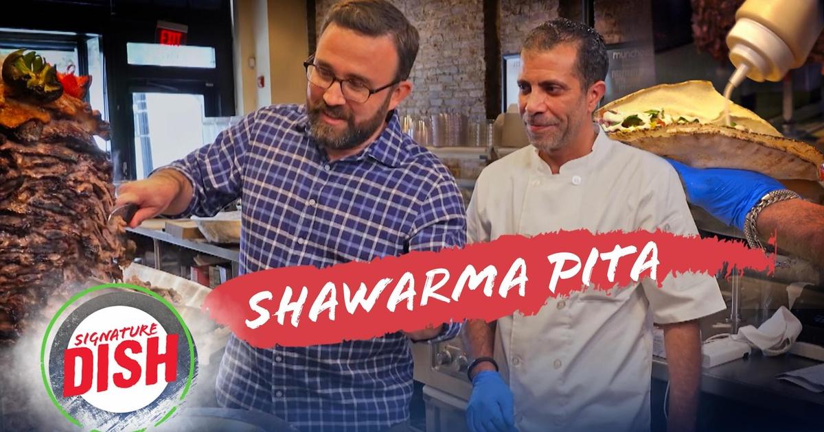 Signature Dish | How Muncheez Builds Their HUGE Beef Shawarma Tower ...