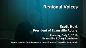 Video thumbnail: Evansville Rotary Club Regional Voices: Scott Hurt, New Rotary Year Begins