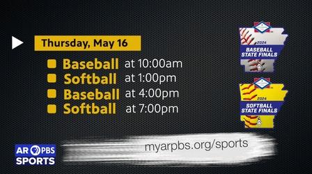 Video thumbnail: Arkansas PBS Sports Baseball-Softball 2024 Promo