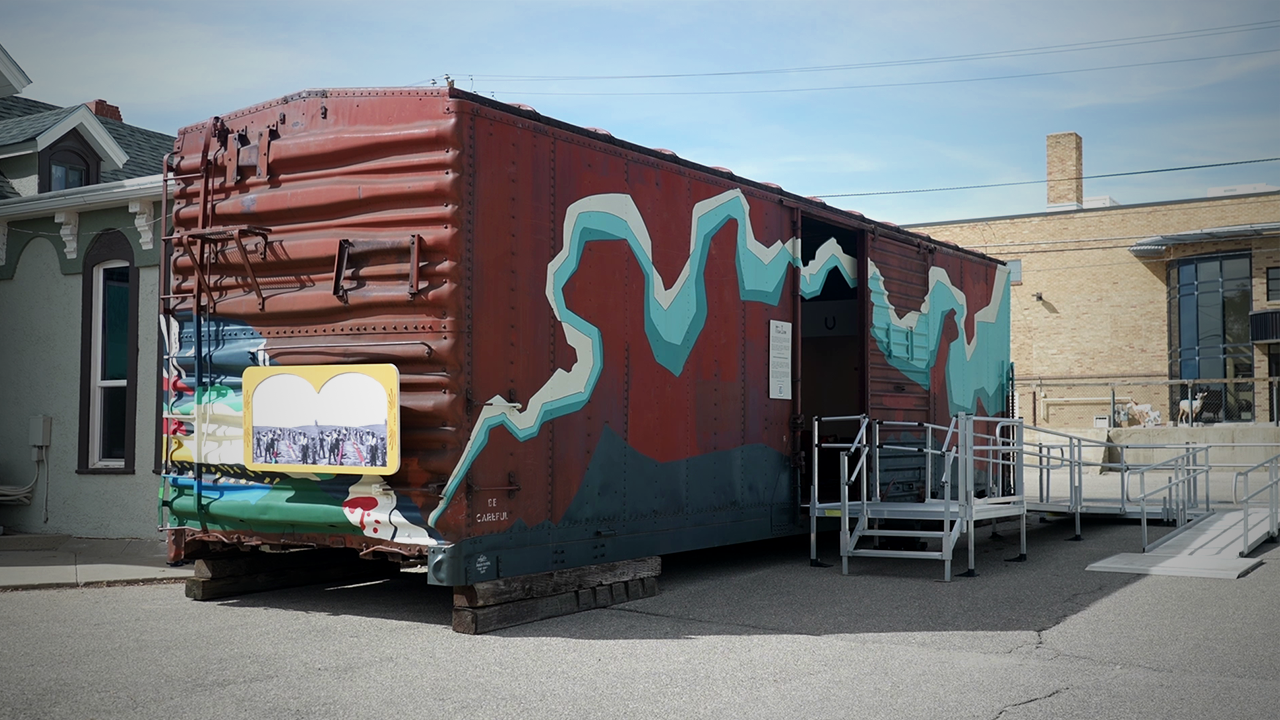 Three Wyoming artists built a boxcar memorial honoring Transcontinental Railroad workers.