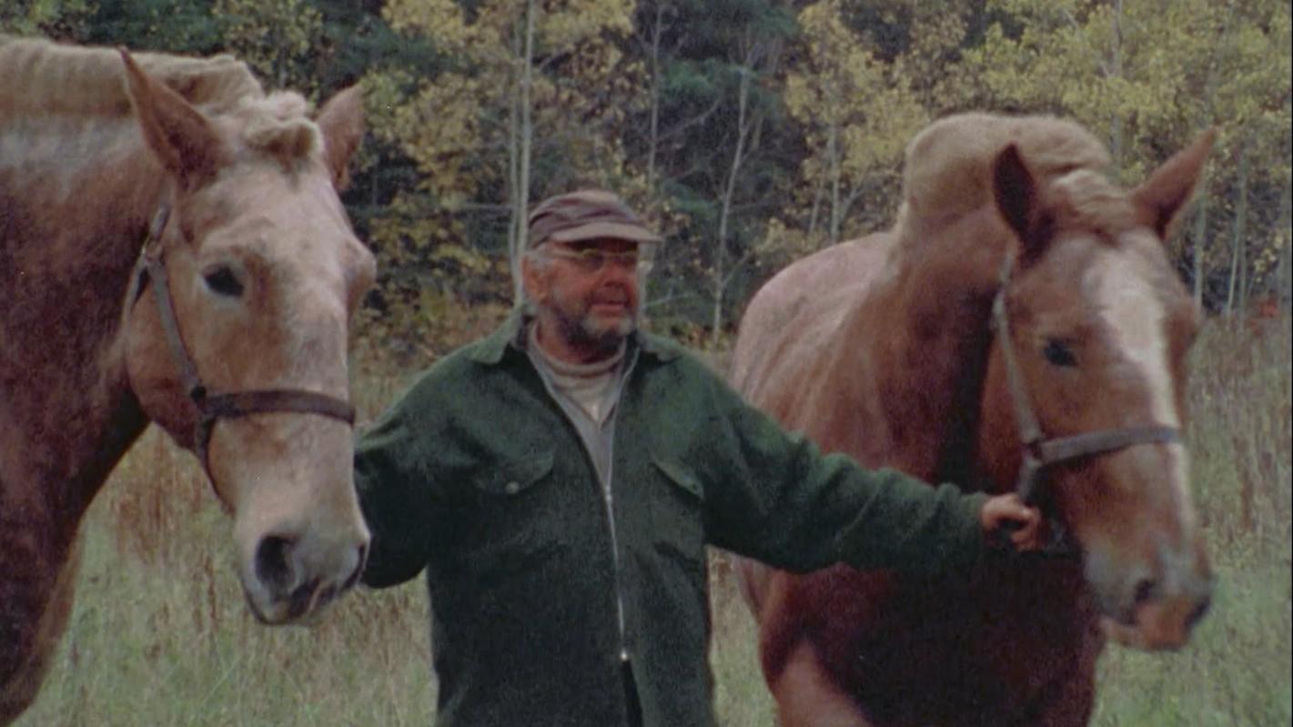 A 1971 story of a 70-year-old logger in northern Vermont still working with his team of horses.