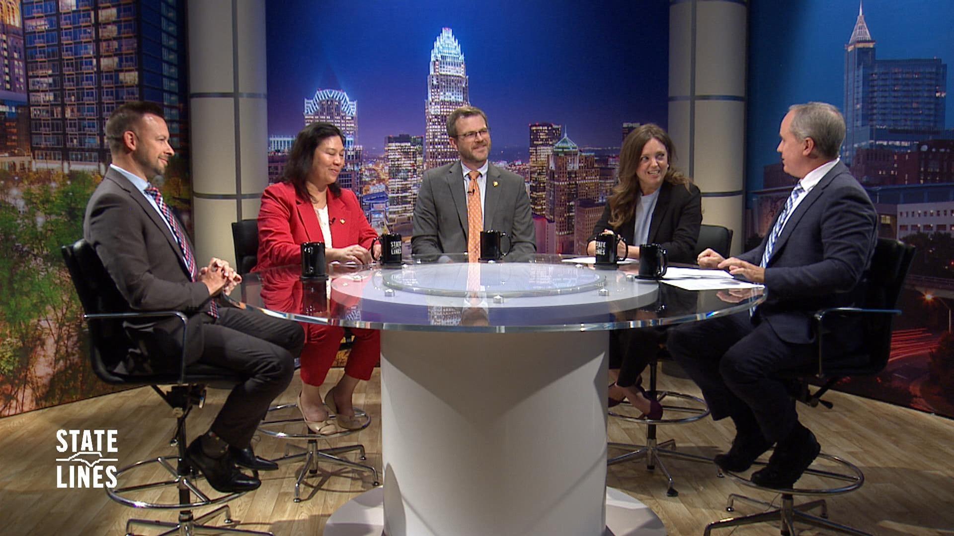 Host of State Lines, Kelly McCullen and panelists.