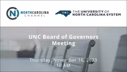 11/16/2023: UNC Board of Governors Meeting
