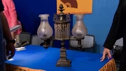 Appraisal: Argand Bronze & Glass Lamp, ca. 1840