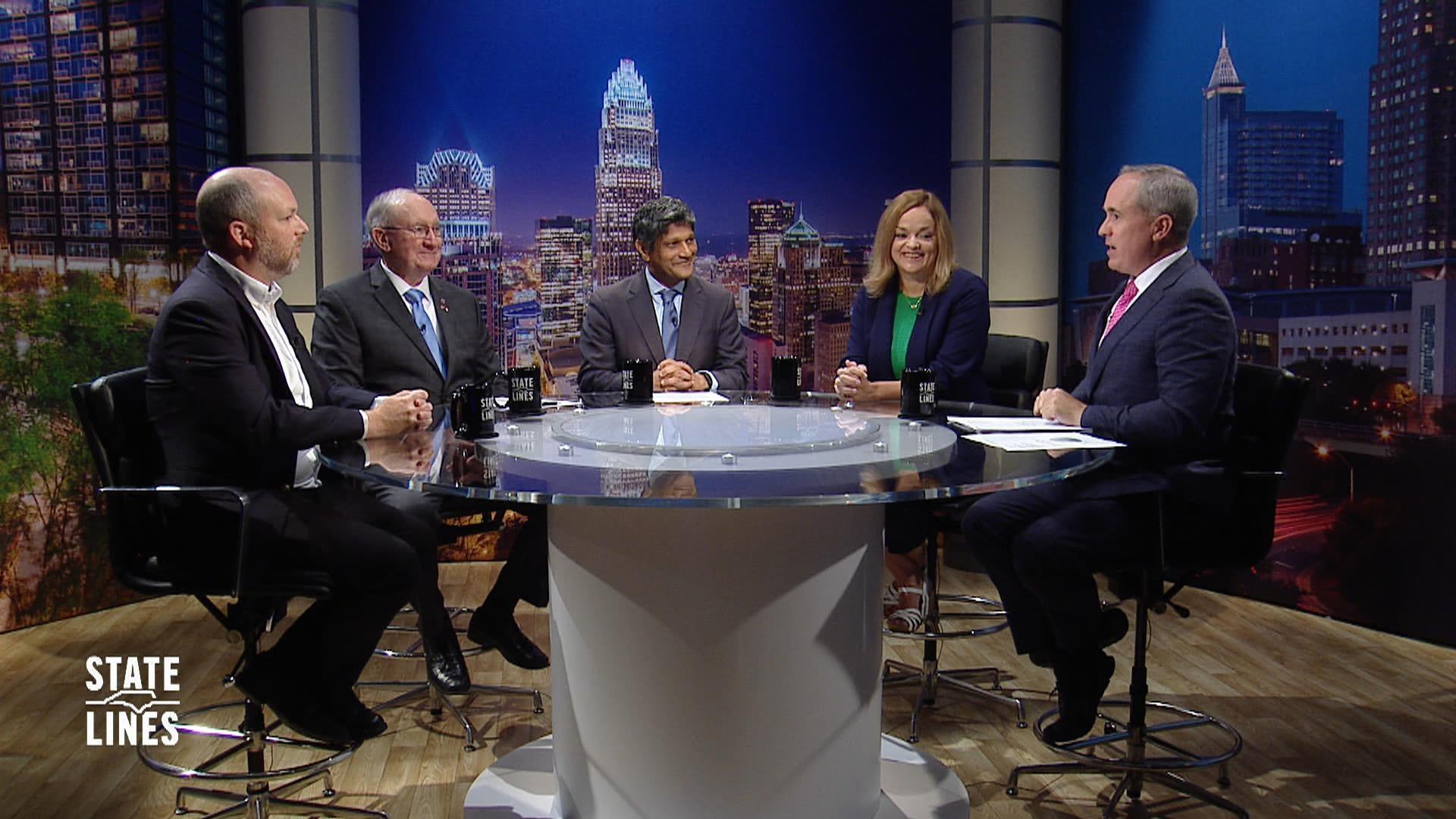 Host of State Lines, Kelly McCullen and panelists.