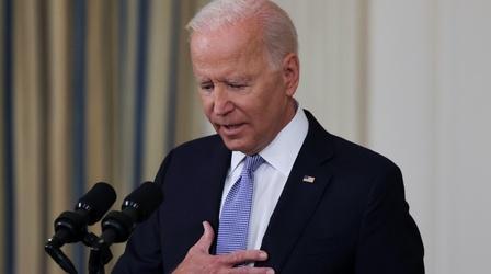 Video thumbnail: PBS NewsHour Biden again urges Congress to pass 2 major bills