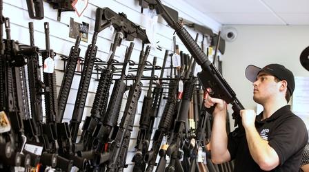 Video thumbnail: PBS NewsHour Trump defends reversal on gun purchase age limit