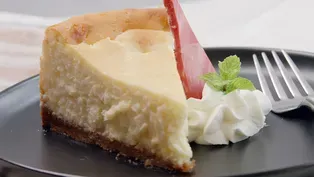 Peppermint White Chocolate Cheesecake with Coconut Crust